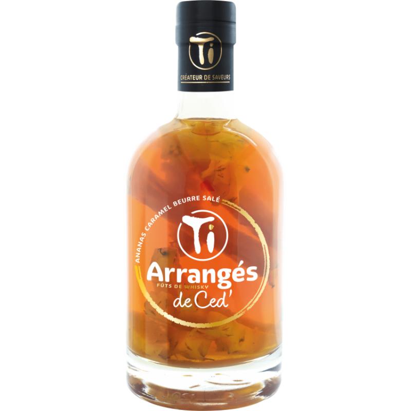 TI ARRANGE DE CED ANANAS CARAMEL BEURRE SALE FUT DE WHISKY 70CL 32%