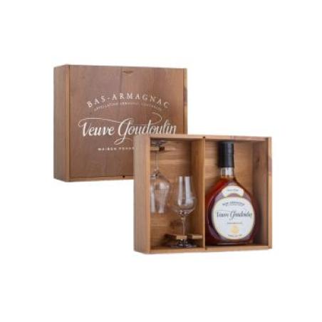 COFFRET BAS ARMAGNAC 8 ANS 2 VERRES VEUVE GOUDOULIN VSOP 40% 70CL COFFRET BAS ARMAGNAC 8 ANS 2 VERRES VEUVE GOUDOULIN VSOP 40% 70CL