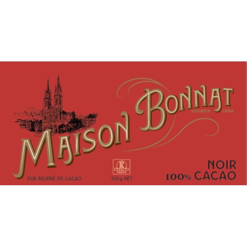 TABLETTE 100% DE CACAO BONNAT 100g