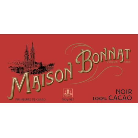 TABLETTE 100% DE CACAO BONNAT 100g