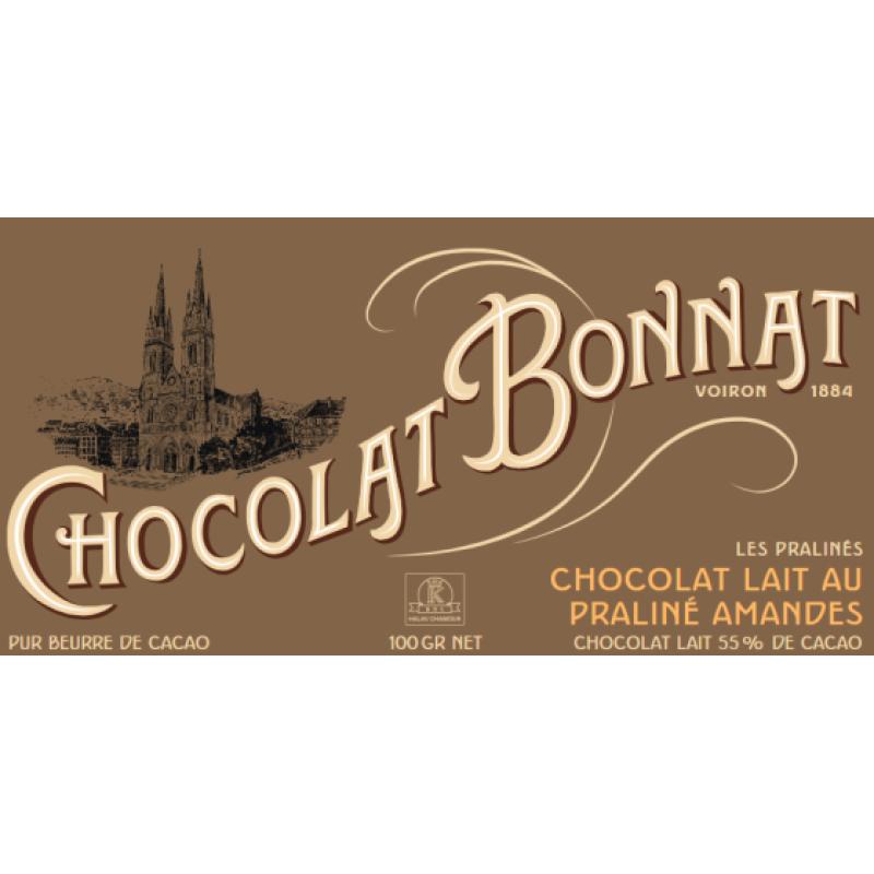 TABLETTE LAIT AU PRALINE AMANDES BONNAT 100g